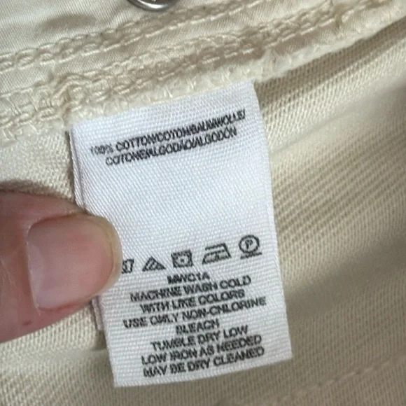 NWT Free People Button Front Distressed Cream/White Denim Skirt - Picture 6 of 6